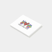 Peace Love Dogs Paws Tie Dye Rainbow Animal Rescue Post-it Klebezettel (angewinkelt)