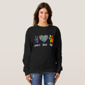 Peace Love Dogs Paws Tie Dye Rainbow Animal Rescue Sweatshirt (Vorne ganz)