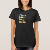 Peace Love Dogs Piano  Retro T-Shirt (Vorderseite)