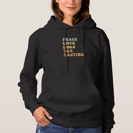 Peace Love Dogs Tea Tasting Retro Hoodie (Vorderseite)