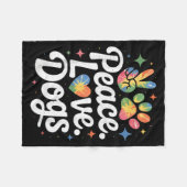 Peace Love Dogs Tie Dye Dog Lover Rescue Puppy  Fleecedecke (Vorderseite (Horizontal))