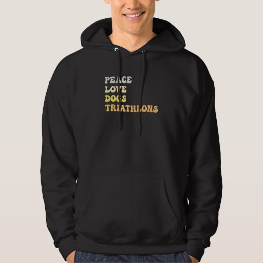 Peace Love Dogs Triathlons Retro Hoodie (Vorderseite)