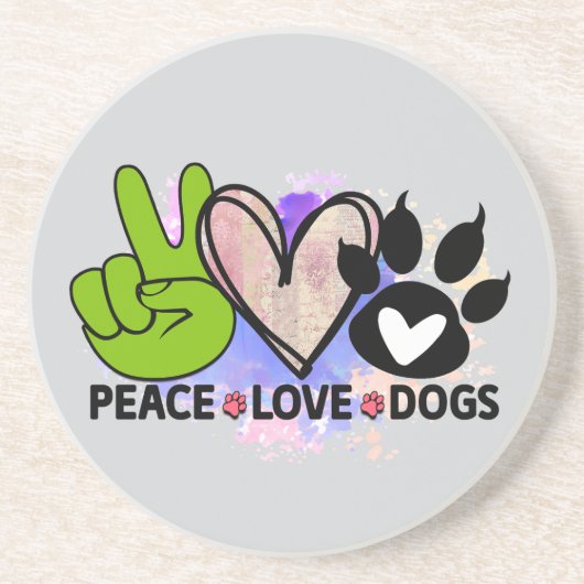 Peace Love Dogs Untersetzer – Boho-Geschenk für Ha (Vorne)