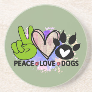 Peace Love Dogs Untersetzer – Boho Haustierliebhab
