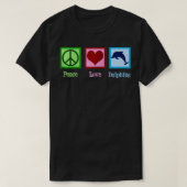 Peace Love Dolphins Cute Blue Dolphin Zip T-Shirt (Design vorne)