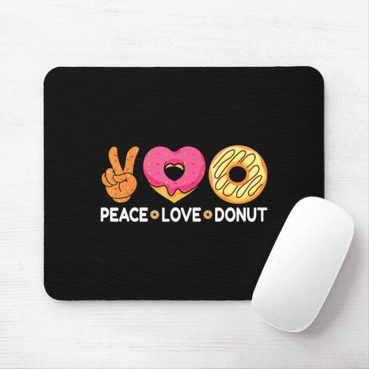 Peace Love Donut - Doughnut Lover's For Men Women  Mousepad (Mit Mouse)