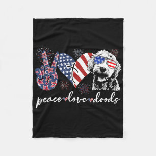 Peace Love Doods Goldendoodle USA-Flagge Doodle 4. Fleecedecke