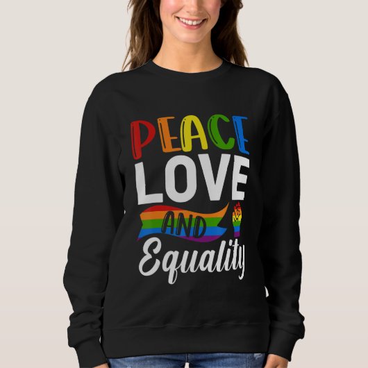 Peace Love Equality Bisexual Pride LGBTQ Sweatshirt (Vorderseite)