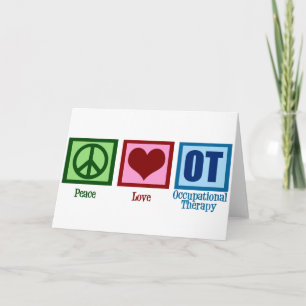 Peace Love Ergotherapie Büro Feiertag Karte