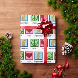 Peace Love Euphonium Christmas Geschenkpapier