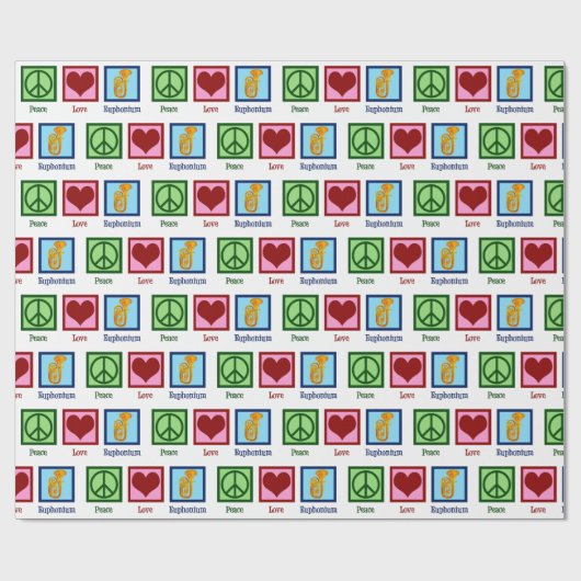 Peace Love Euphonium Christmas Geschenkpapier (Flach)