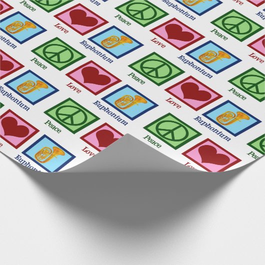 Peace Love Euphonium Christmas Geschenkpapier (Ecke)