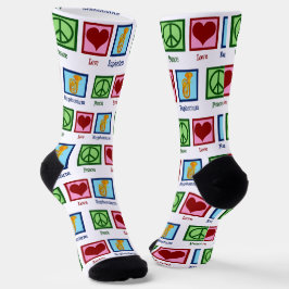 Peace Love Euphonium Christmas Socken
