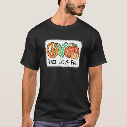 Peace & Love & Fall Pumpkin Autum Happy Fall Thank T-Shirt (Vorderseite)