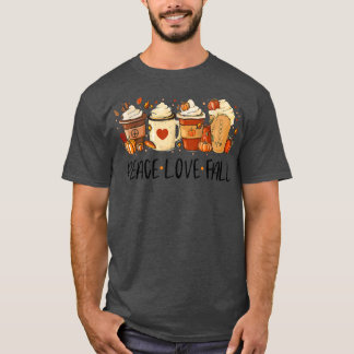 Peace Love Fall Vibes Pumpkin Season Autumn Harves T-Shirt