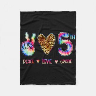 Peace Love Fifth Grade Squad Back To School Gift Fleecedecke