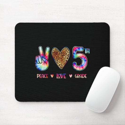 Peace Love Fifth Grade Squad Back To School Gift  Mousepad (Mit Mouse)