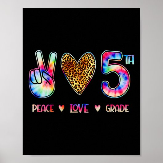 Peace Love Fifth Grade Squad Back To School Gift  Poster (Vorne)