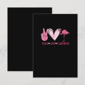 Peace Love Flamingo Flamingo Lover Begleitkarte (Vorne/Hinten)