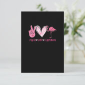 Peace Love Flamingo Flamingo Lover Begleitkarte (Stehend Vorderseite)