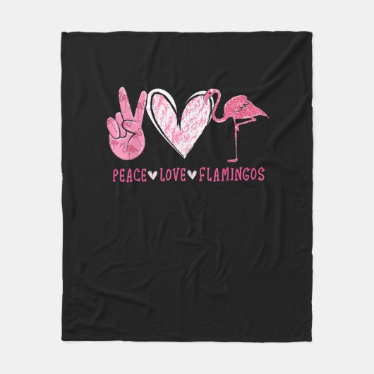 Peace Love Flamingo Flamingo Lover Fleecedecke (Vorderseite)