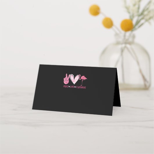 Peace Love Flamingo Flamingo Lover Platzkarte (Vorderseite)