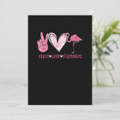 Peace Love Flamingo Flamingo Lover Save The Date (Stehend Vorderseite)