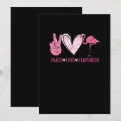 Peace Love Flamingo Flamingo Lover Save The Date (Vorne/Hinten)