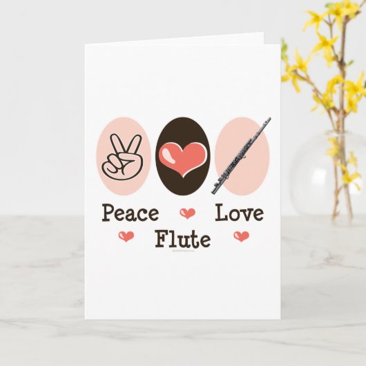 Peace Love Flute Greeting Karte (Gelbe Blume)