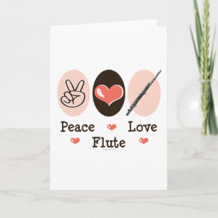 Peace Love Flute Greeting Karte