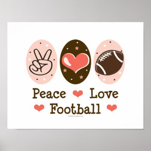 Peace Love Football Poster Print