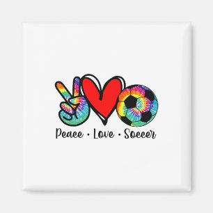 Peace Love Fußball Tie Dye Design Frauen Teenager  Magnet