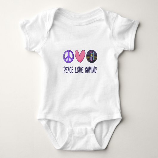 Peace Love Gaming Baby Strampler (Vorderseite)