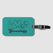 Peace, Love, & Genealogy Gepäckanhänger (Vorderseite (Horizontal))