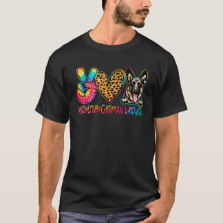 Peace Love German Shepherd Tie Dye Dog Lover T-Shirt