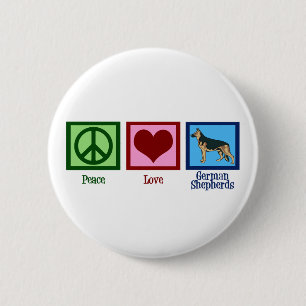Peace Love German Shepherds Button