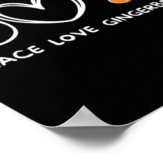 Peace, Love Gingerbread Retro Gingerbread Lover Poster (Ecke)