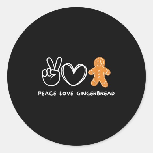 Peace, Love Gingerbread Retro Gingerbread Lover Runder Aufkleber (Vorderseite)