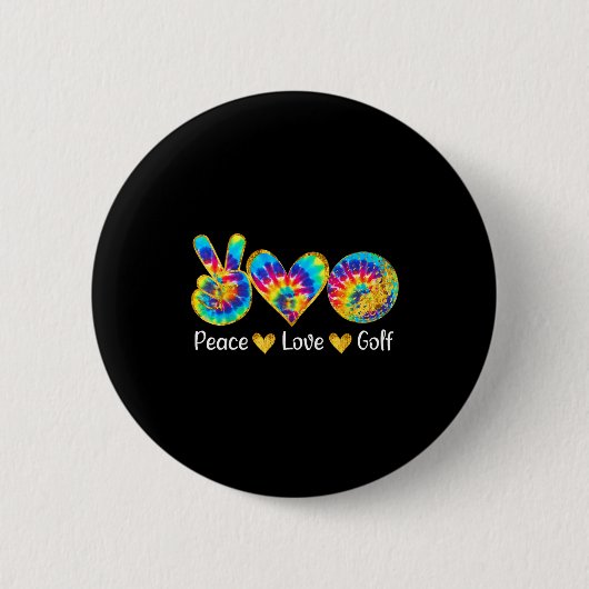 Peace Love Golf Funny Tie Dye Golf Lovers  Button (Vorderseite)