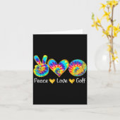 Peace Love Golf Funny Tie Dye Golf Lovers  Karte (Gelbe Blume)
