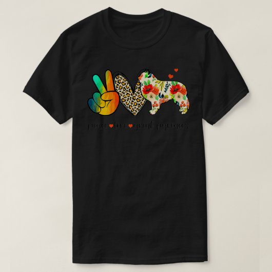 Peace Love Great Pyrenees Funny Tee For Dog Lover (Design vorne)