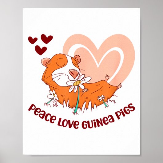 Peace Love Guinea Gs Funny Saying For Guinea Gs Lo Poster (Vorne)