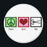 Peace Love Haircuts Magnet<br><div class="desc">I am a master at hair styling. Top of my class in beauty school and the best at the salon!</div>