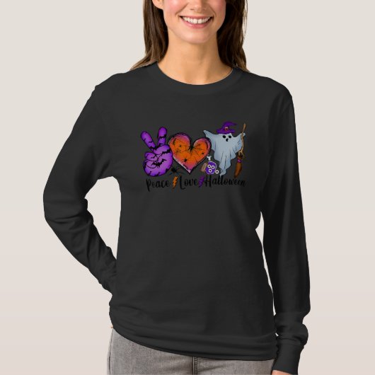 Peace Love Halloween Lazy Halloween Costume Cool P T-Shirt (Vorderseite)