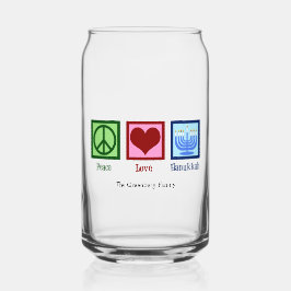 Peace Love Hanukkah Cute Custom Dosenglas