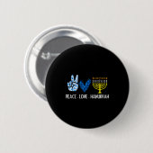 Peace Love Hanukkah Retro Chanukah Jewish Men Wome Button (Vorne & Hinten)