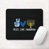 Peace Love Hanukkah Retro Chanukah Jewish Men Wome Mousepad (Mit Mouse)