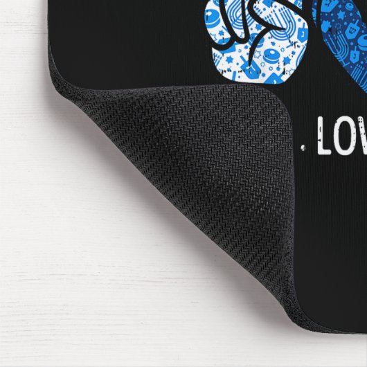 Peace Love Hanukkah Retro Chanukah Jewish Men Wome Mousepad (Ecke)