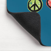 Peace Love Hapness Insrational Hipe Gift  Mousepad (Ecke)