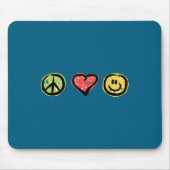 Peace Love Hapness Insrational Hipe Gift  Mousepad (Vorne)
